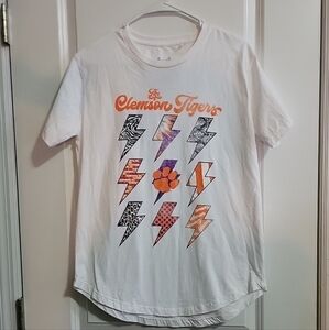 Pressbox Clemson Tigers Women's Tee - White and Orange Medium